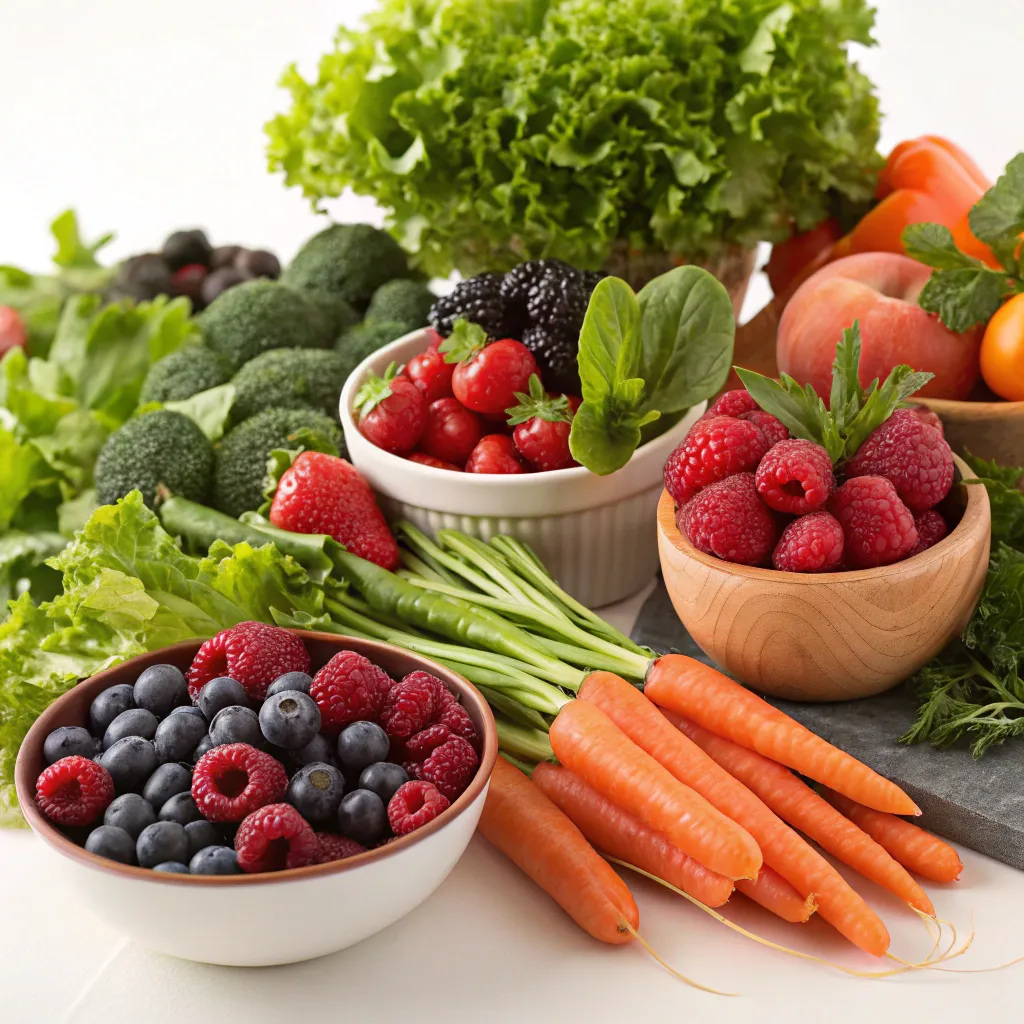 Fresh and vibrant assortment of raw foods