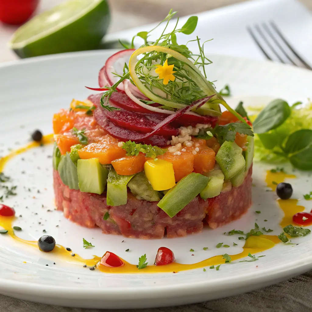 Beautifully prepared raw food dish